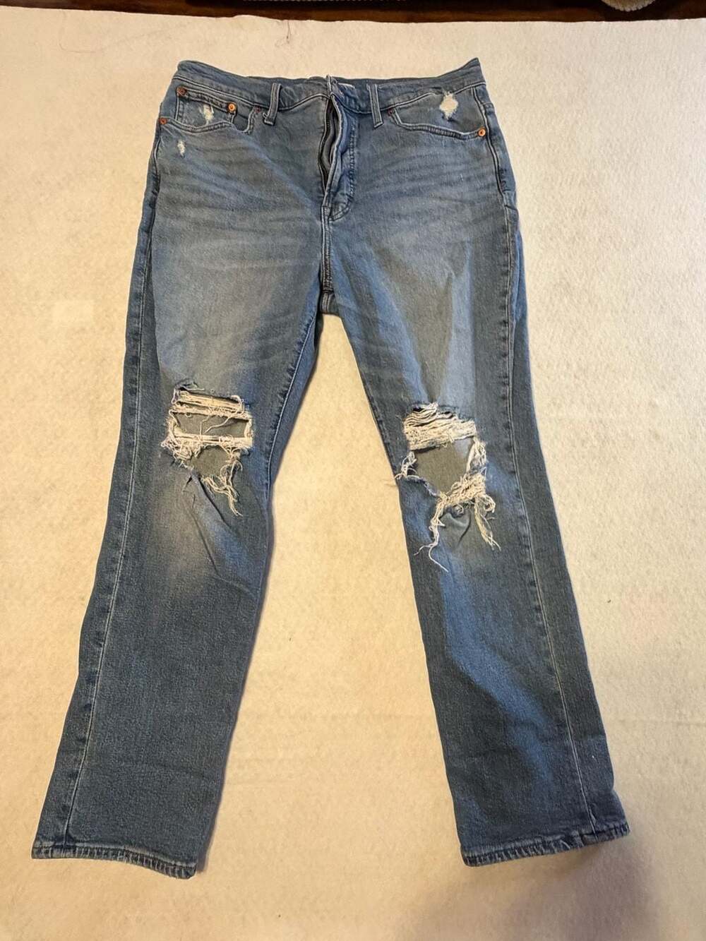 Madewell The Perfect Vintage Jean Distressed High-Rise Straight Leg Size 31